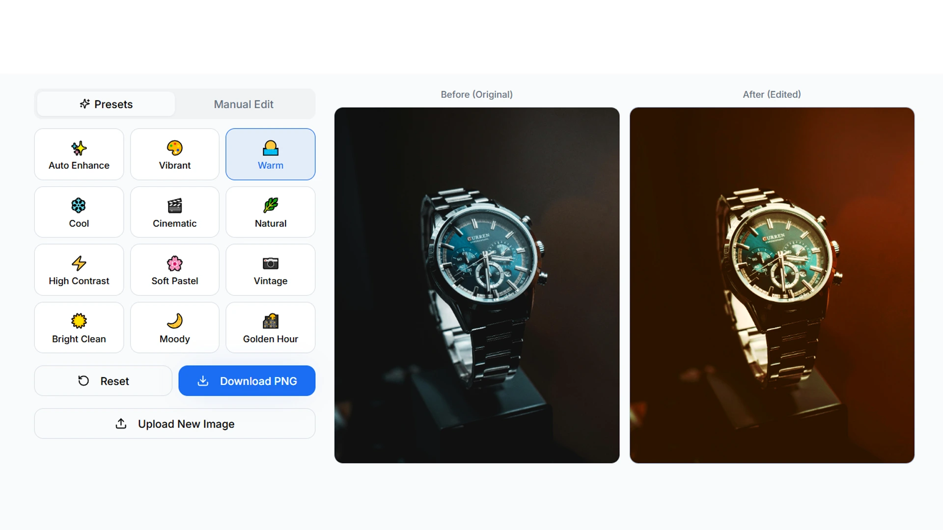AI Photo Color Correction AfterTaken Presets auto color enhance
