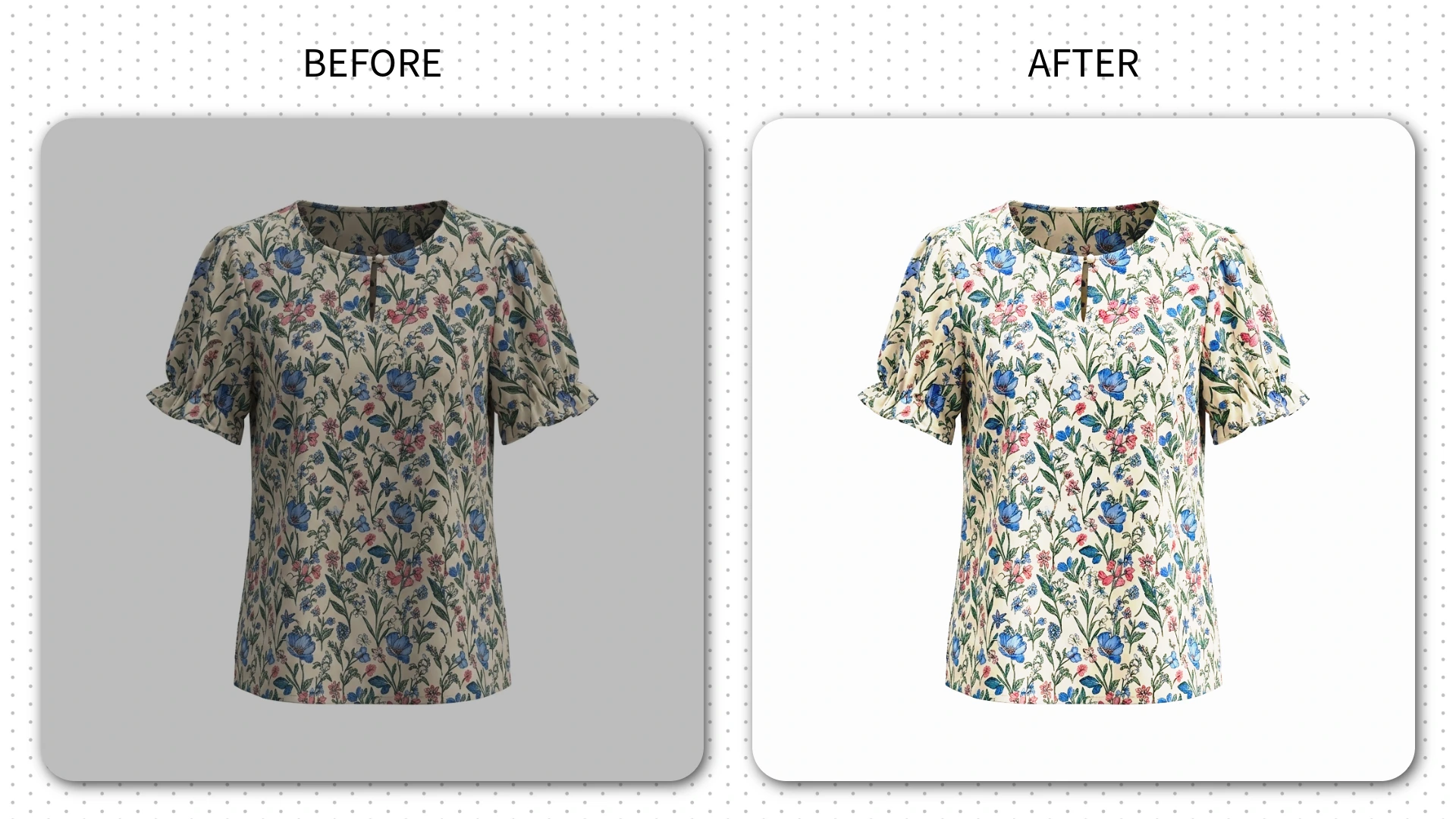 AI Photo Color Correction of woman top wear using AfterTaken