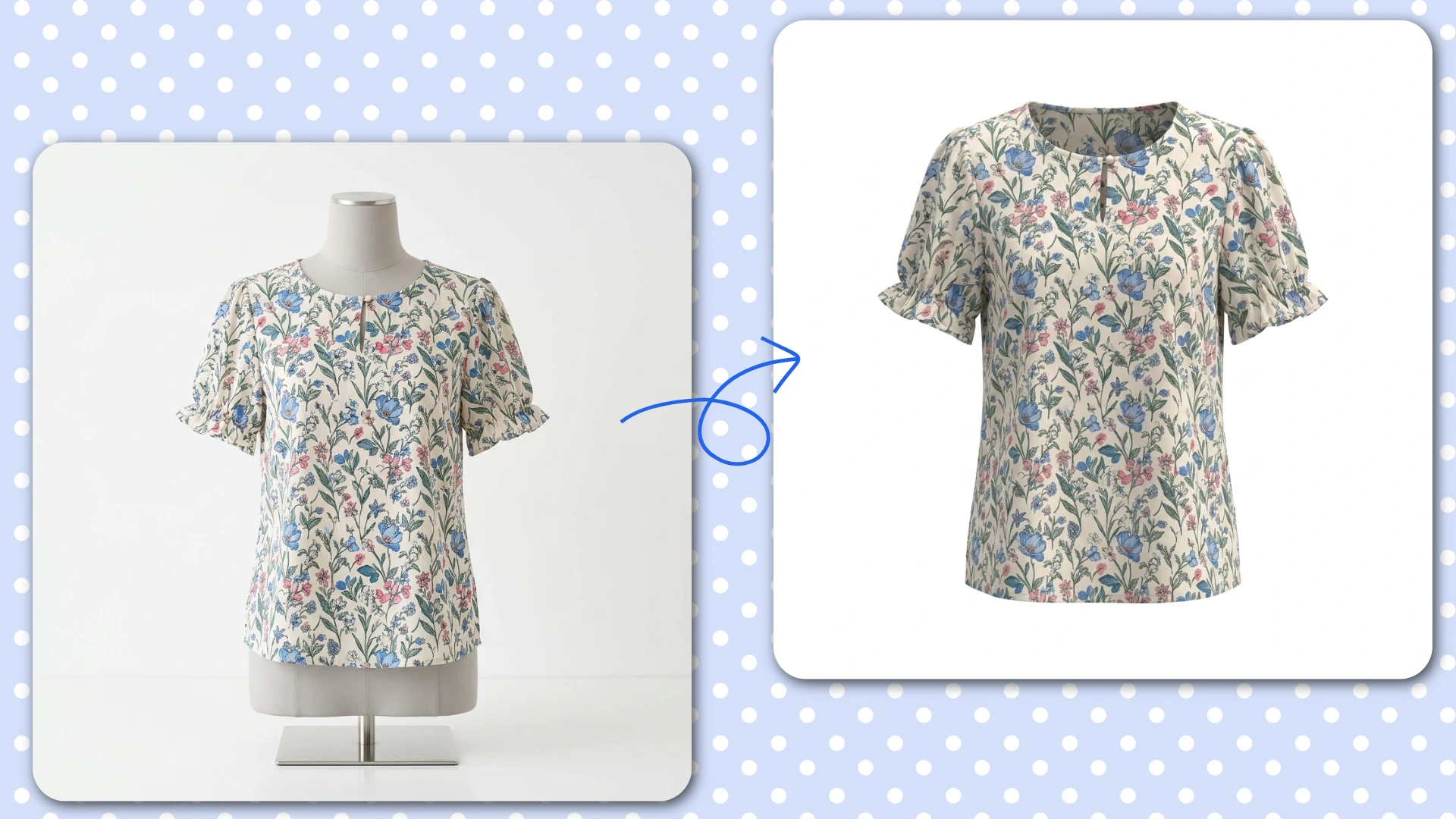 Ghost Mannequin Photography of woman top clothing