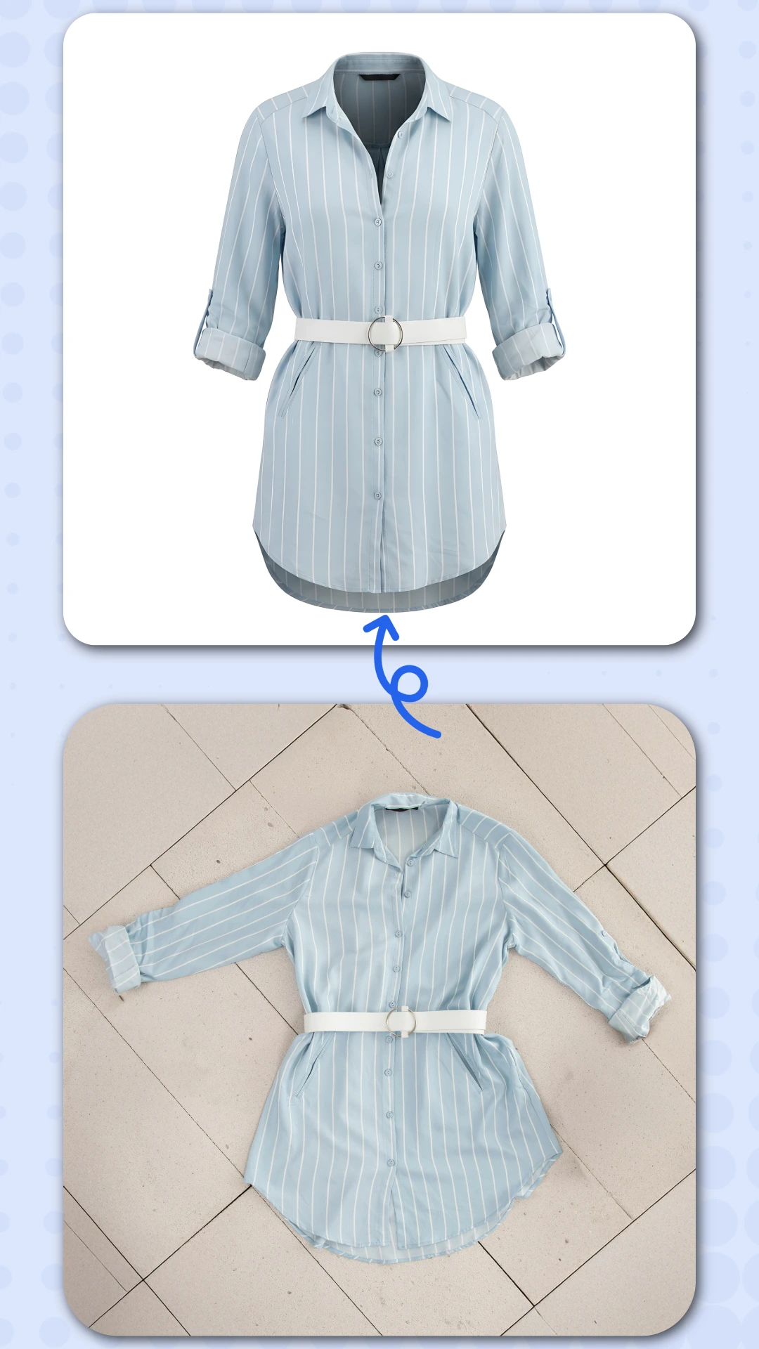 3D hollow effect of woman clothing image